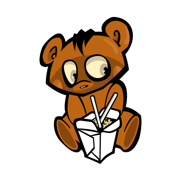 Bear eating chinese food by scdesigns