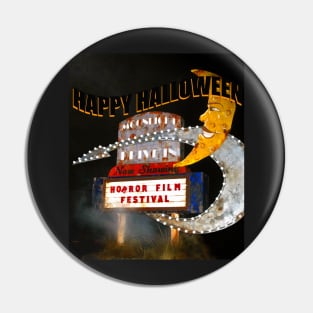 Horror film fest Halloween card Pin