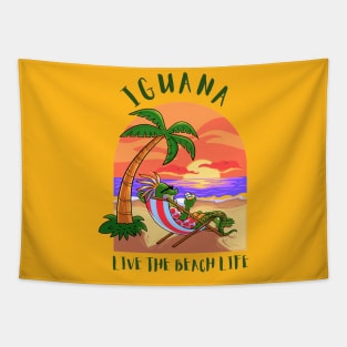 Iguana Live the Beach Life Tapestry