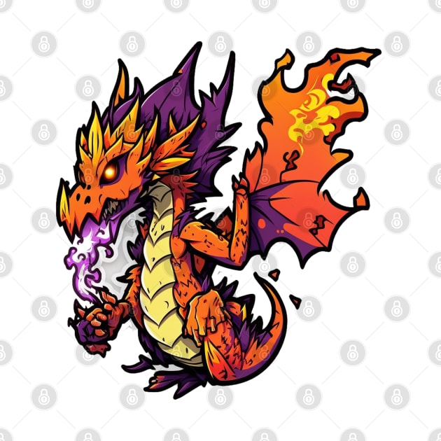 Cartoon fire dragon by Stickermagician