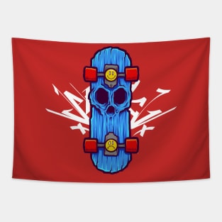 Zombie Skull Skateboard Tapestry