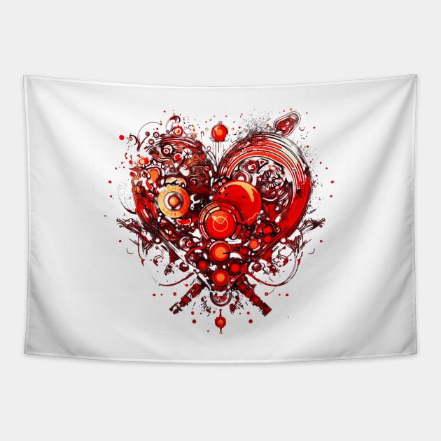 Steampunk heart Tapestry by Salogwyn