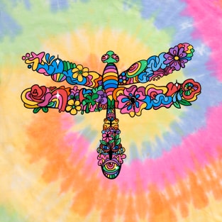 Dragon Fly Floral Doodle T-Shirt