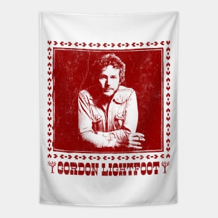 Gordon Lightfoot /\/\ Retro Style Country Fan Design Tapestry