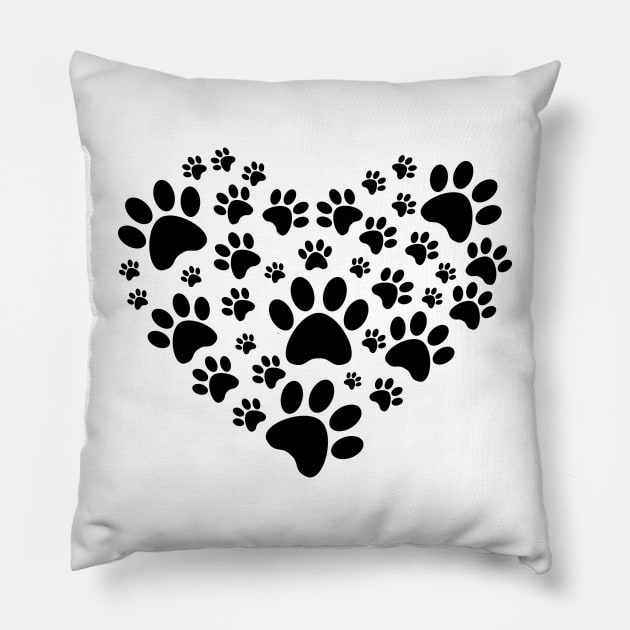 A heart of paws Pillow by GNDesign