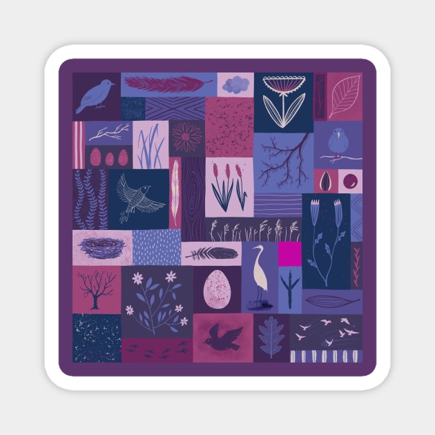 Purple Birds Magnet by Das Brooklyn