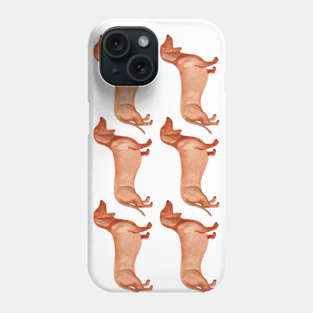 Watercolor weenie dog pattern Phone Case by kuallidesigns