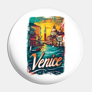 Venice Retro Italy poster Pin