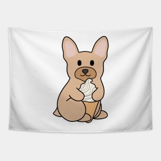 Cream French Bulldog Ice Cream Tapestry