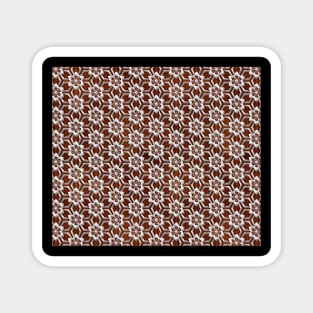 Vintage grungy and floral geometric repeated pattern Magnet