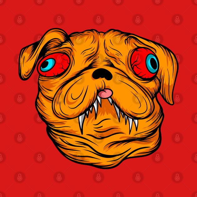 Crazy pug dog cartoon illustration by SpaceWiz95