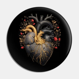 Intricate Anatomical Heart Design Pin