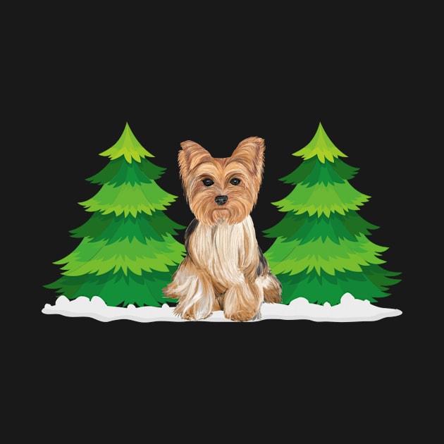 christmas yorkshire terrier dog by Éléonore Royer
