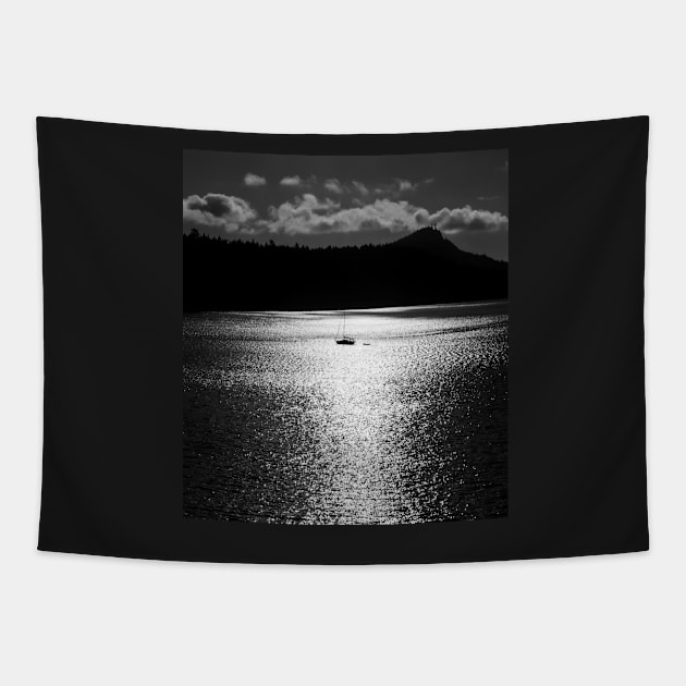 Summer Time Sail Boat Silhouette Tapestry by Steves-Pics