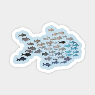 Return to school of fish Magnet