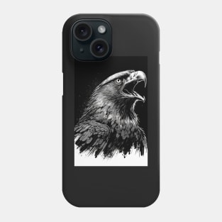 portrait of soaring hawk with open mouth Phone Case