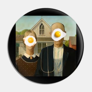 American gothic with egg face Pin