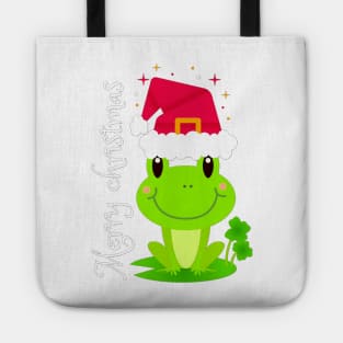 Starry Merry Christmas Frog Tote