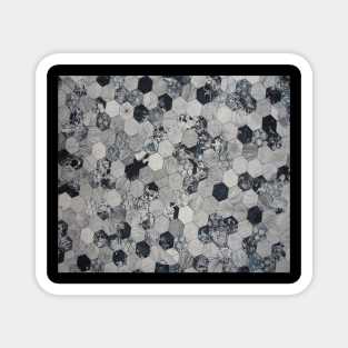 Grey And Black Hive Pattern Magnet