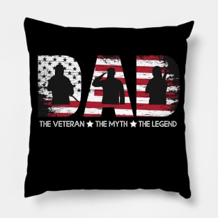 Dad Veterans Day Gift Dad American Flag Usa Gift Pillow