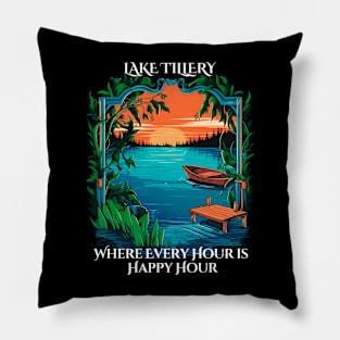 Serene North Carolina Tillery Lake Scenery Waterscape Pillow