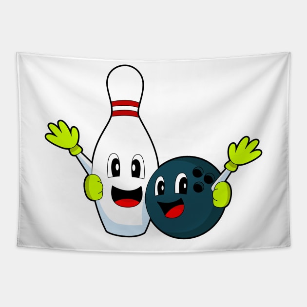 Bowling pin Bowling Bowling ball Tapestry by Markus Schnabel