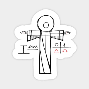 Jesus Christ and christian symbols illustration Magnet