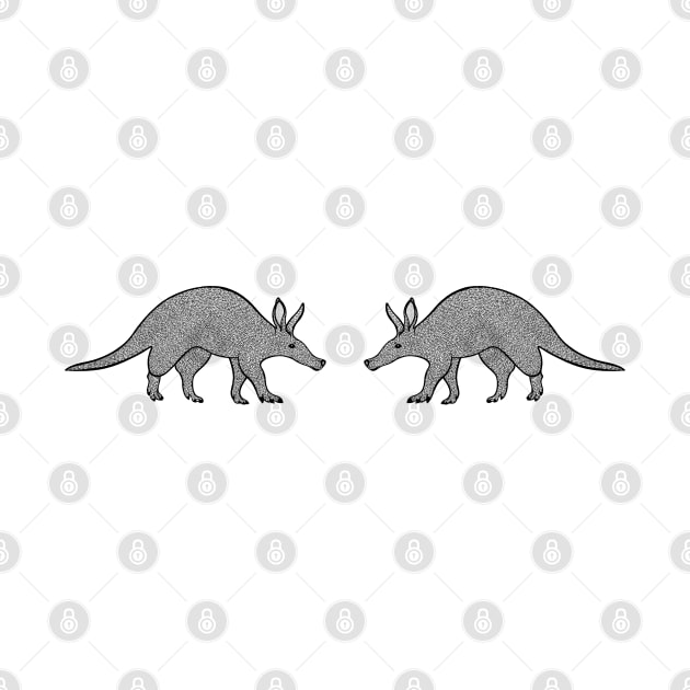 Aardvarks in Love - cool and fun animal design on white by Green Paladin