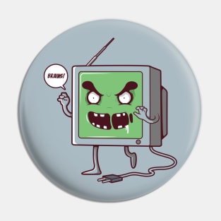 Zombie Television Pin