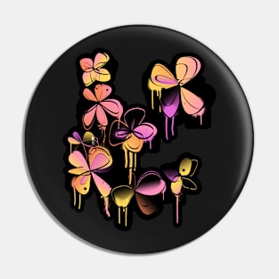 Little Pastel Graffiti Flowers Pin