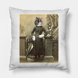 Sepia Copy of Calico Cat Lady Pillow