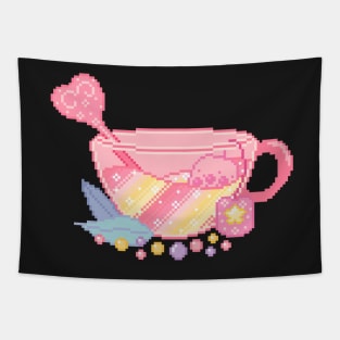 Galaxy Tea Pixel Art Tapestry