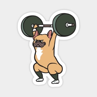 The snatch weightlifting French Bulldog Magnet