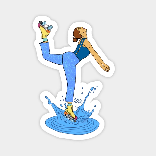 Aquarius Rollergirl Magnet by Hotanist