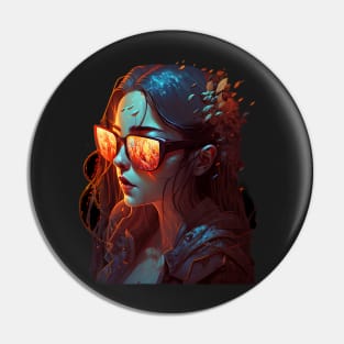 Chiaroscuro girl Pin