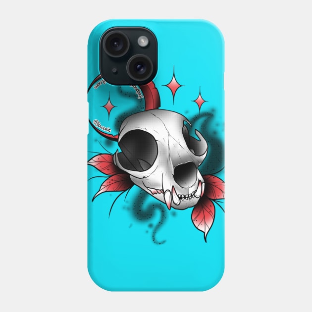 Cat Skull Phone Case by Jocoric