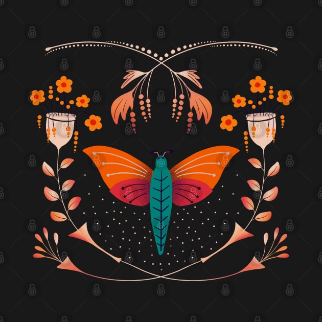 Mother Moth in her Garden by Halley G-Shirts