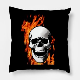 Fire Skull Pillow