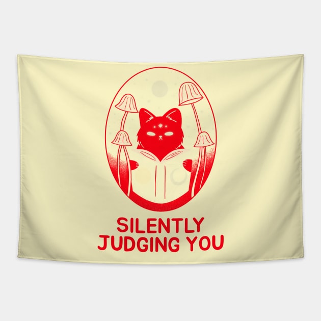 Silently judging you Tapestry by Purrfect Shop