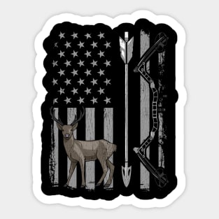 Deer Hunting American Flag Stickers for Sale