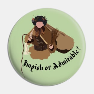 Dwight Schrute Impish or Admirable Belsnickel Art – The Office (black text) Pin