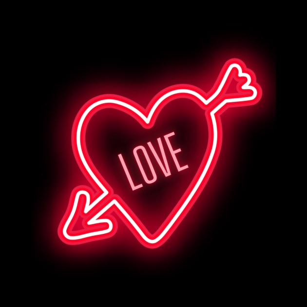 Neon red glow heart by Mixserdesign