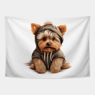 Winter Yorkshire Terrier Dog Tapestry