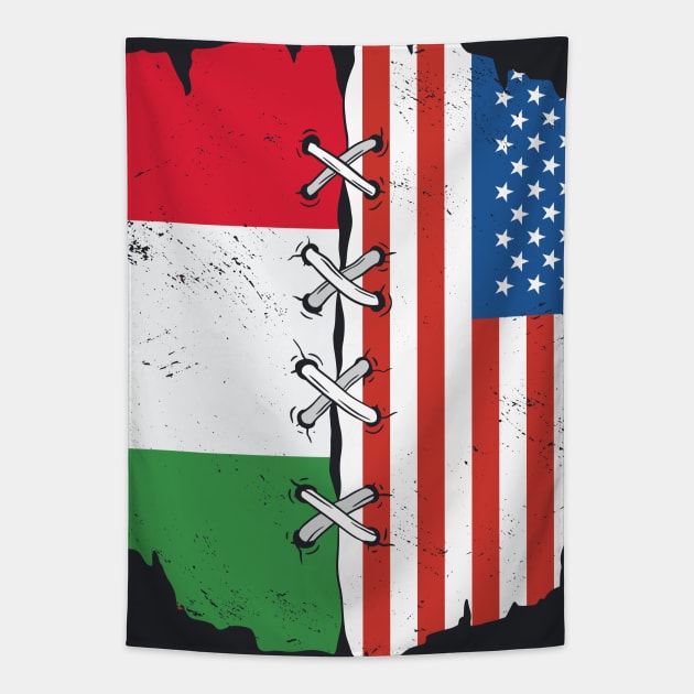 Proud Italian American Heritage // Italy & USA Flag Tapestry by Now Boarding