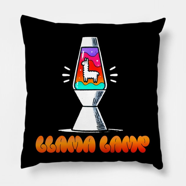 Llama Lamp Lava Lamp Design Pillow by DoodleDashDesigns