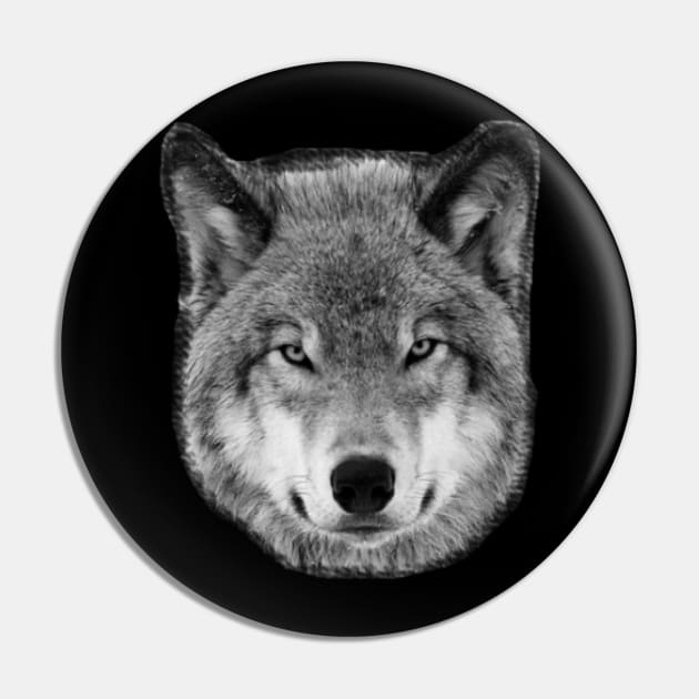 Wild Wolf Face Animal For Hunting, Fishing & Protection Pin by mangobanana