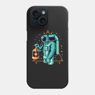 Astronaut holding a lantern Phone Case