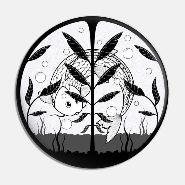 Aquarium BW Pin by freshinkstain