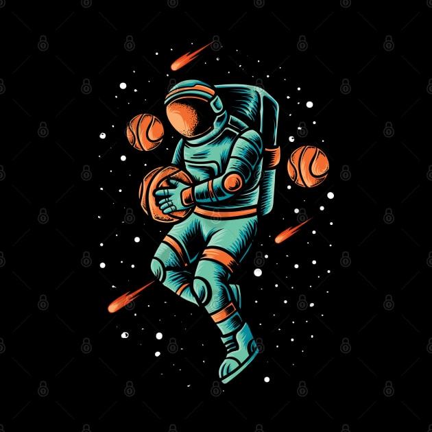 Astronaut Playing Basketball by Astronaut.co