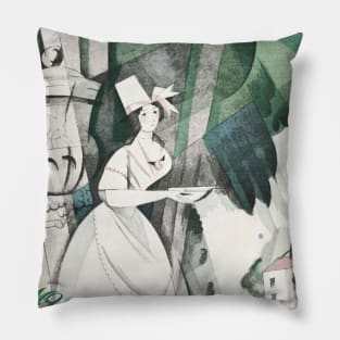 Cubism fashion illustration oh dear country girl Pillow